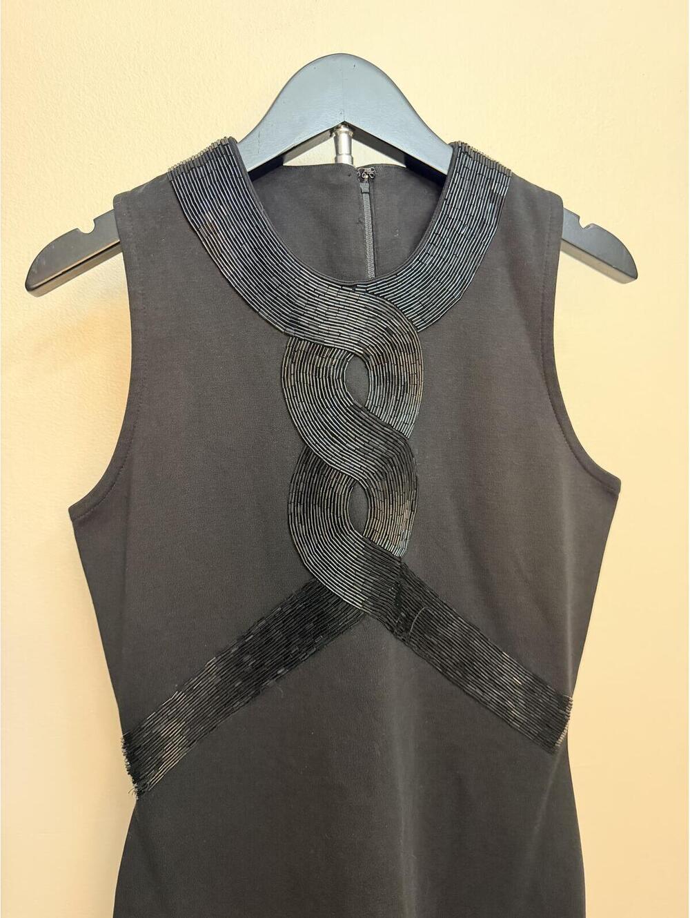 Vintage Outlander Black Beaded Dress Women’s Sleeveless Bodycon Dress Size S - Picture 3 of 5